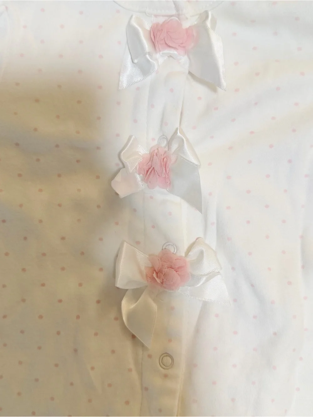Little Me White Pajama Set with Pink Floral Print